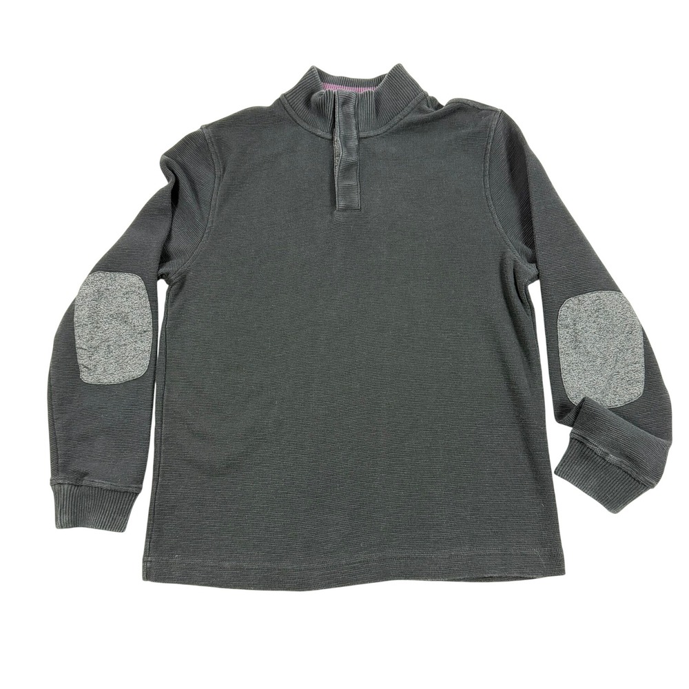 Perry Ellis Mens Charcoal Gray Waffle Knit Quarter Snap Mock Neck Sweater M